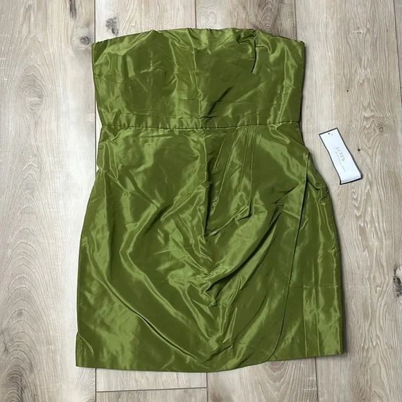 J. Crew | Dresses | J Crew Selma Silk Taffeta Strapless Green Dress Size 4  New | Poshmark